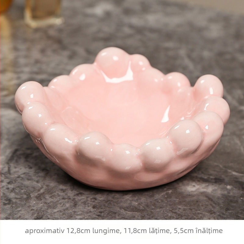 Suport ceramic pentru chei în formă de lalea – Tangyi, decor de depozitare pentru hol și comodă