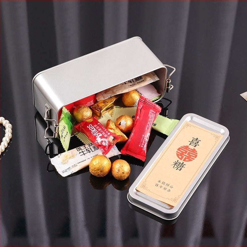 Cutie de ambalaj din tinplate, pătrată, model 2352A, imprimare offset, pentru ambalare generală