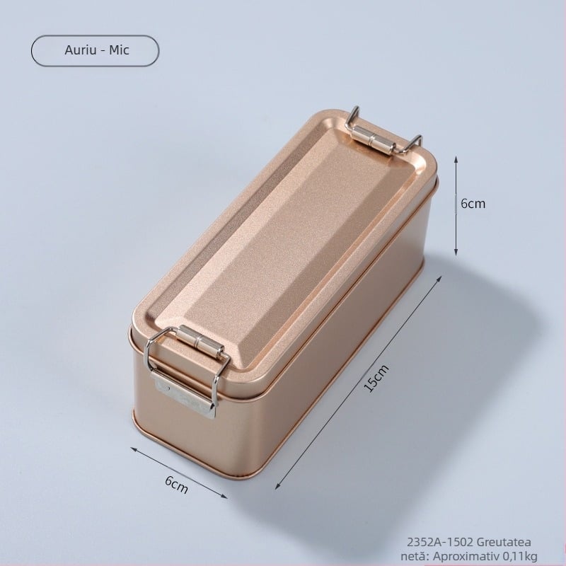 Cutie de ambalaj din tinplate, pătrată, model 2352A, imprimare offset, pentru ambalare generală