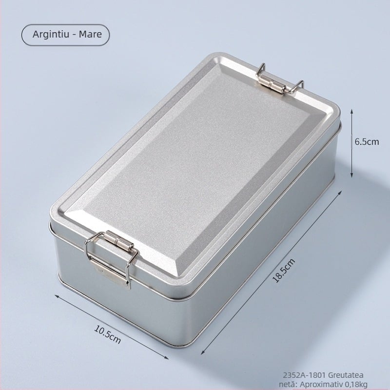 Cutie de ambalaj din tinplate, pătrată, model 2352A, imprimare offset, pentru ambalare generală