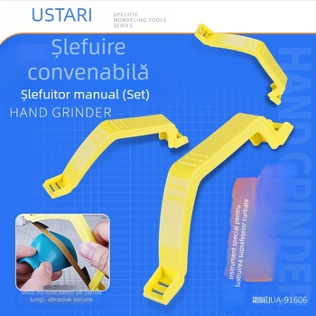 Șlefuitor în formă de arc 91606 pentru șlefuire și lustruire a suprafețelor curbate, cu 6 tipuri de șmirguri; Brand Yousuida; Material plastic