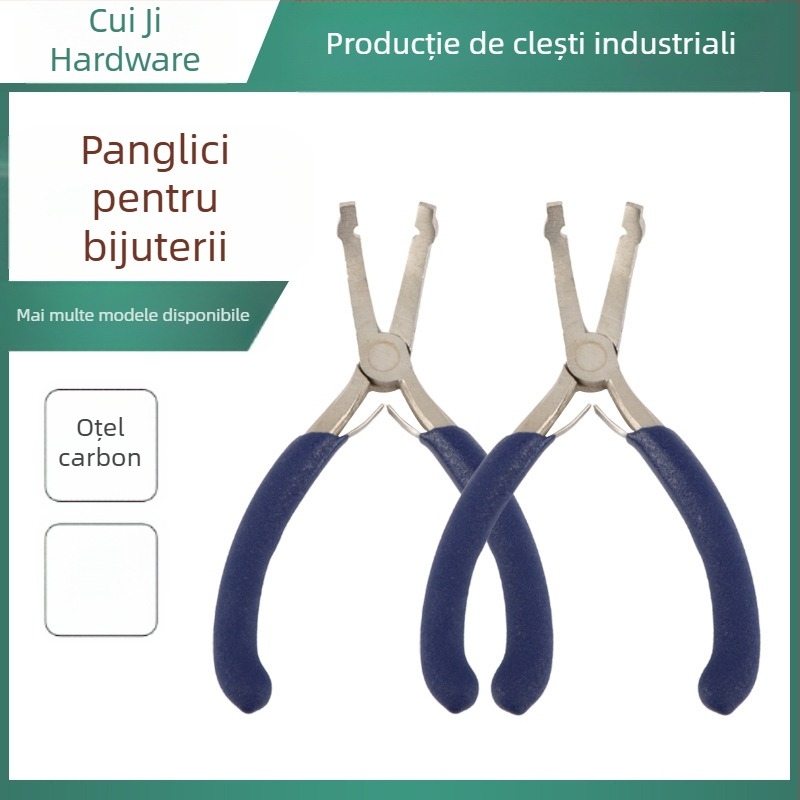 Set de clești pentru mărgele - unelte handmade pentru bijuterii DIY, cu patru clești: nas curbat, nas rotund, nas subțire și nas diagonal