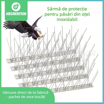 Archerfish țepușe din oțel inoxidabil anti-păsări și pisici, model arcbs02, repelent pentru păsări, rezistent la coroziune