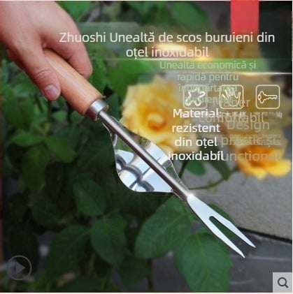 Unealtă de grădină pentru plivit și transplantare, din oțel inoxidabil, lopățică mică pentru flori și legume