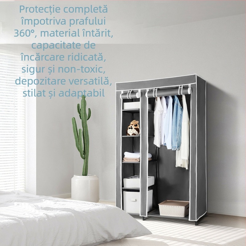 Dulap pentru haine simplu | Material: fibră nețesută, PP; Brand: Fuzhi; Model: 86572; Stil: modern minimalist; Personalizare disponibilă