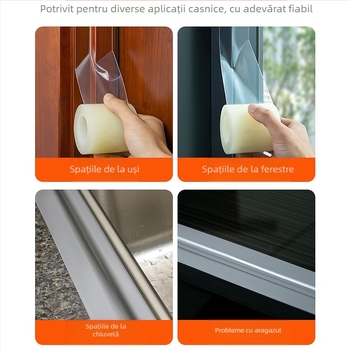 Bandă de etanșare pentru ferestre – fără reziduuri de adeziv, rezistentă la vânt și la apă, sigilare a spațiilor pentru uși și ferestre din sticlă; protecție împotriva frigului iarna.