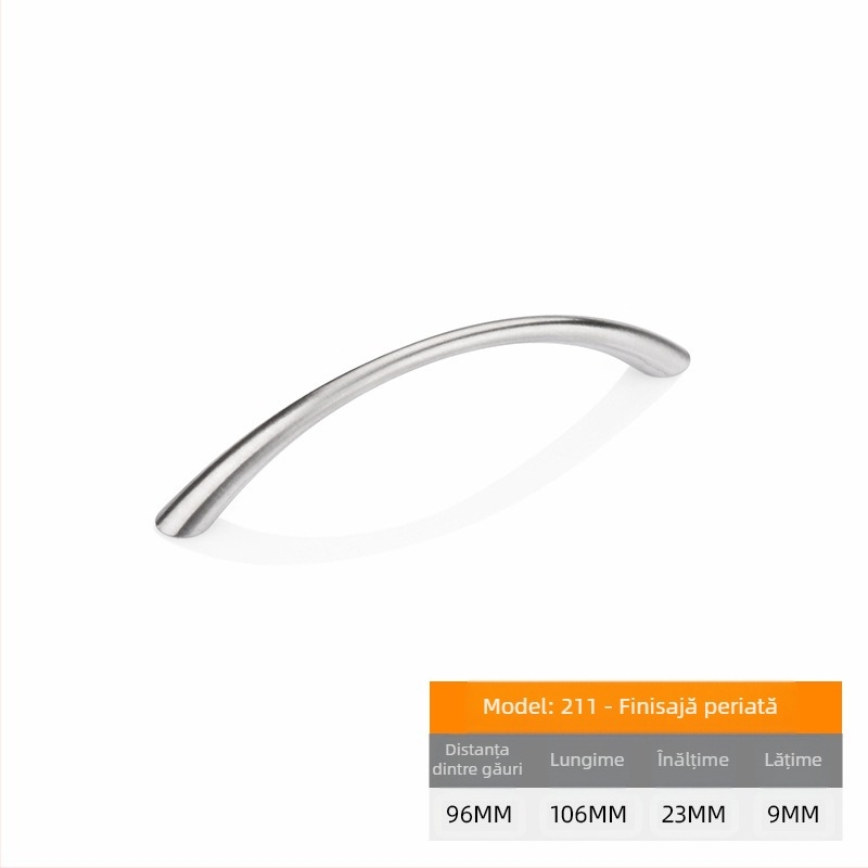 Mâner pentru dulapuri și sertare – aliaj de zinc, placare electrolitică, Modelul 211, rezistent la uzură