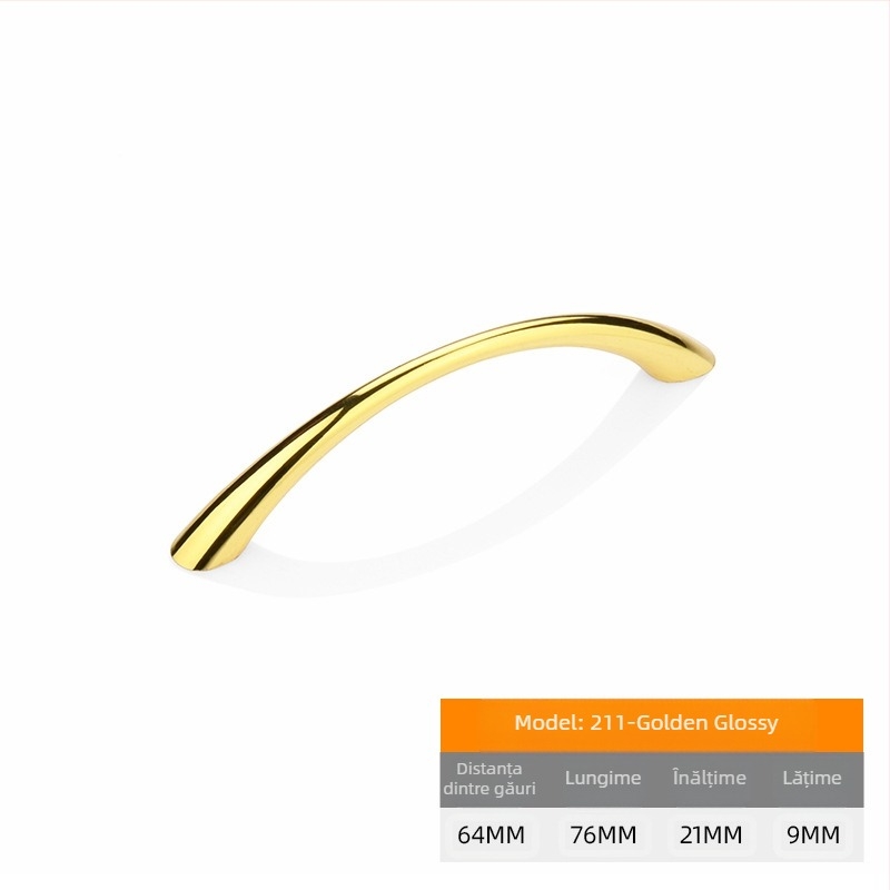 Mâner pentru dulapuri și sertare – aliaj de zinc, placare electrolitică, Modelul 211, rezistent la uzură