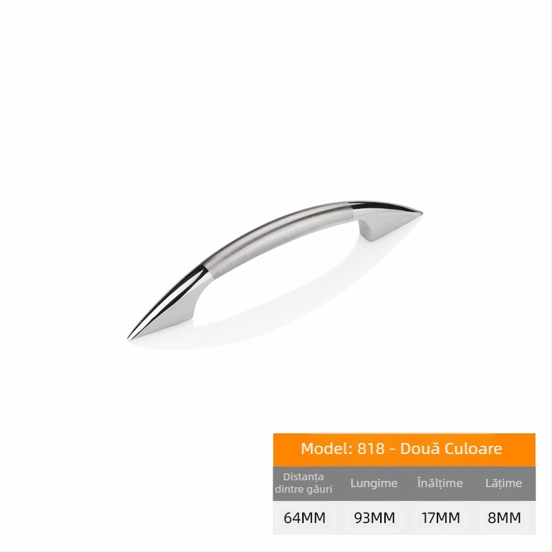 Mâner pentru dulapuri și sertare – aliaj de zinc, placare electrolitică, Modelul 211, rezistent la uzură