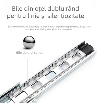 Șină de glisare pentru sertare cu amortizor – Modelul 35, oțel, galvanizat, Brand Guxin, Stil modern minimalist