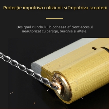 Cilindru de încuietor pentru uși de securitate cu carcasă din cupru, miez din cupru și cheie din cupru