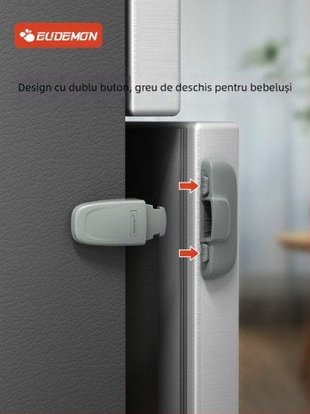 Încuietoare de ușă frigider – Clips de fixare, set din 2 piese pentru uși plate, model actualizat pentru uși concave-convexe