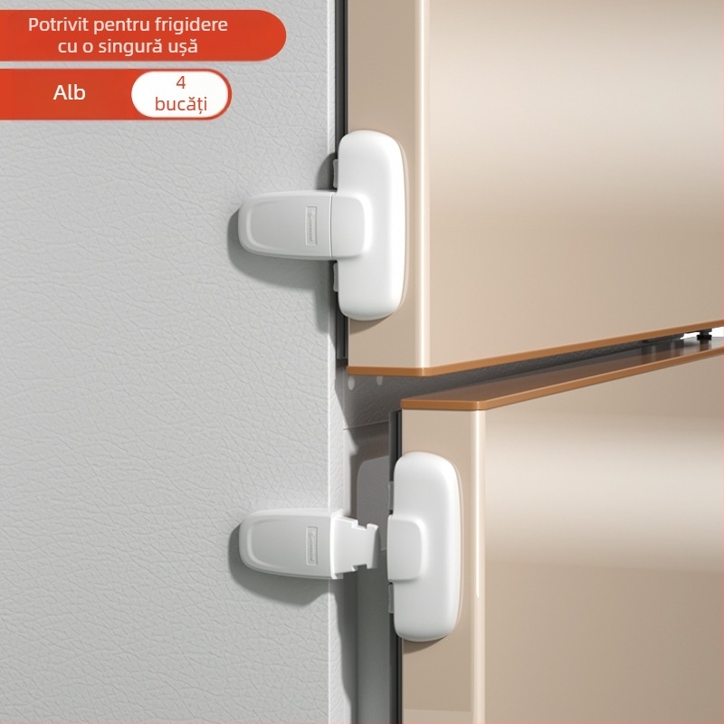 Încuietoare de ușă frigider – Clips de fixare, set din 2 piese pentru uși plate, model actualizat pentru uși concave-convexe