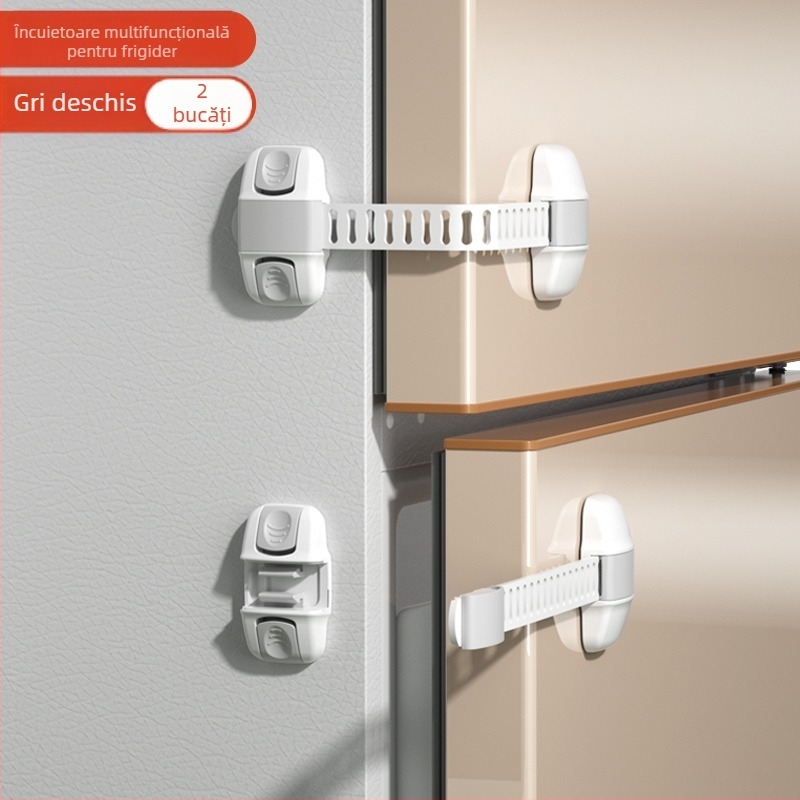 Încuietoare de ușă frigider – Clips de fixare, set din 2 piese pentru uși plate, model actualizat pentru uși concave-convexe