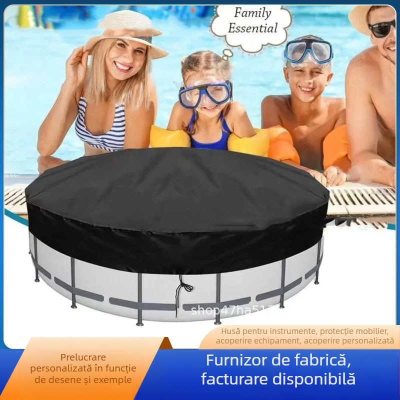 Acoperire pentru piscină în aer liber — material Oxford, personalizabil, protecție împotriva prafului și razelor soarelui, logo tipărit