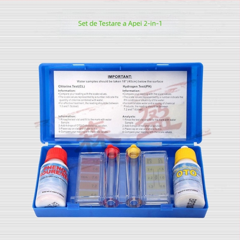 Kit de testare a apei din piscină pentru metale grele, pH și clor rezidual OTO – Brand Senying, Model Flood-proof color strip cloth