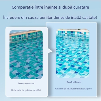 MONITOK Instrument de curățare piscină din oțel inoxidabil cu perie și accesorii cu ventuză de aspirație