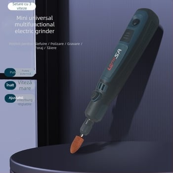 Unealtă portabilă electrică pentru lustruire și gravură pe jad, cu cap de freză, baterie Li-ion, 3.7V, cablu 0.6 m, greutate 0.5 kg