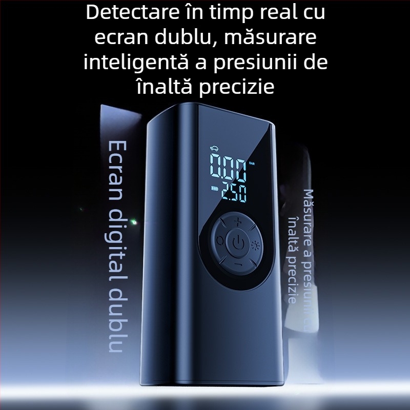 Shunwei pompă de aer pentru mașină fără fir, cu afișaj digital, 11.1V, 100W, debit 30 L/min