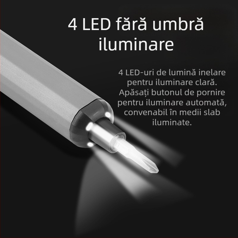 Set de șurubelnițe electrice multifuncțional 68‑în‑1, reîncărcabil – oțel carbon