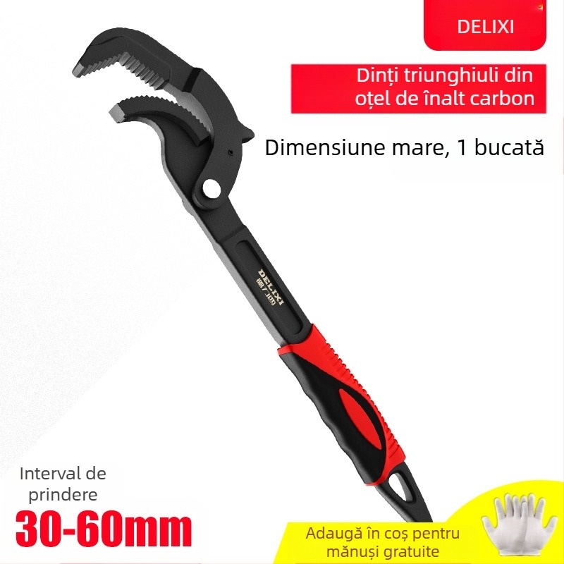 Set de chei universale cu cheie reglabilă, cheie pentru conducte și clește multifuncțional