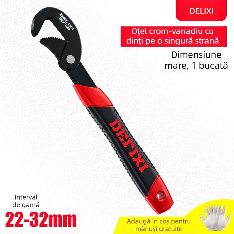 Set de chei universale cu cheie reglabilă, cheie pentru conducte și clește multifuncțional