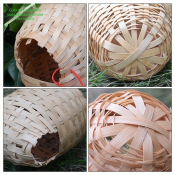 Cuib de păsări din bambus – decor de grădină suspendat, respirabil (Material: Bambus; Origine: Fujian; Brand: Nature; Destinat pentru: Pasăre)
