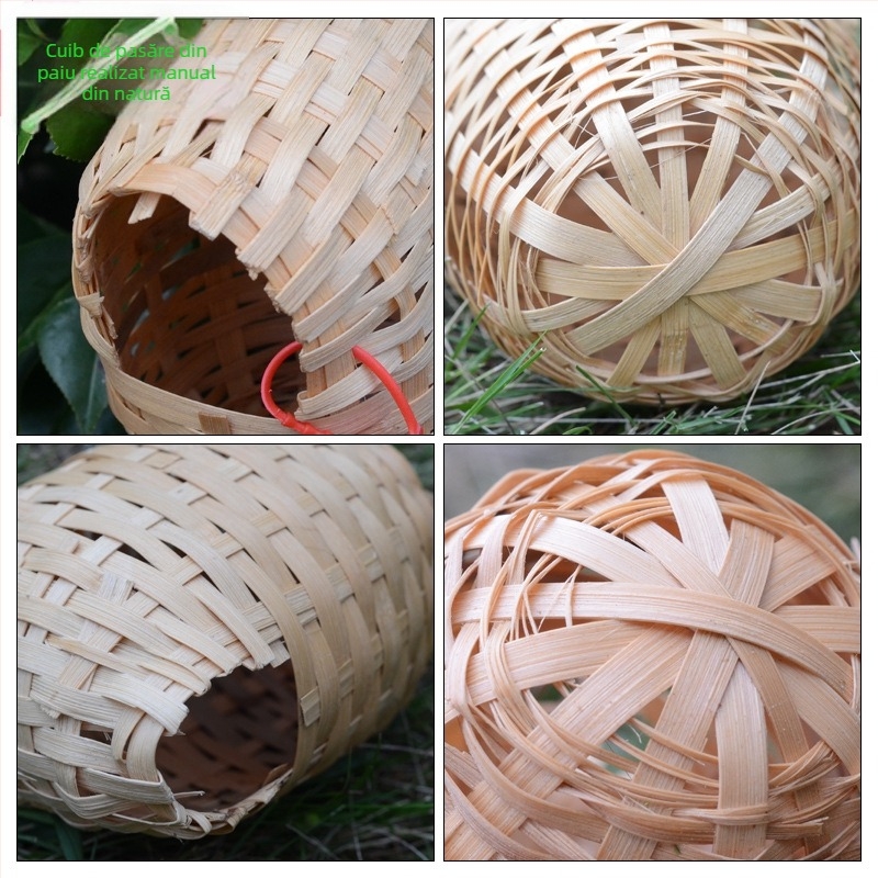 Cuib de păsări din bambus – decor de grădină suspendat, respirabil (Material: Bambus; Origine: Fujian; Brand: Nature; Destinat pentru: Pasăre)