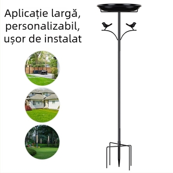 Hrănitoare pentru păsări și baie pentru păsări – Model Două Păsări Mici, Metal, Producție la comandă, Exterior
