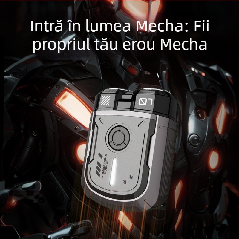 Aparat electric de ras pentru uz umed și uscat, pentru întregul corp, cu baterie încorporată, cap rotativ cu două lame, cap flotant, motor cu perii