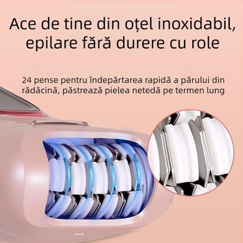 HATTEKER HT-582 USB – Aparat electric de îndepărtat părul, 5 în 1 pentru întreg corpul, cap din oțel inoxidabil, utilizare umedă și uscată, ras pentru față și masaj facial