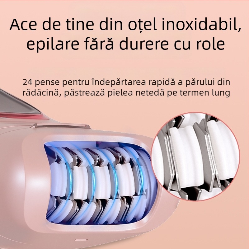 HATTEKER HT-582 USB – Aparat electric de îndepărtat părul, 5 în 1 pentru întreg corpul, cap din oțel inoxidabil, utilizare umedă și uscată, ras pentru față și masaj facial