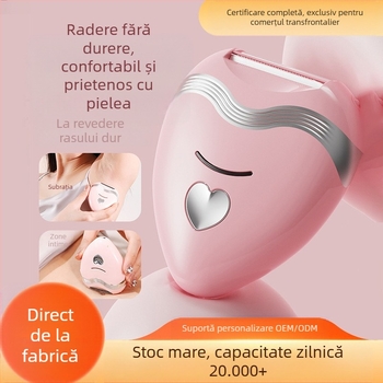 Aparat de ras electric 3‑în‑1 pentru zone intime și corp, tunde părul pubian, axile, picioare și păr pe buza superioară, pentru femei