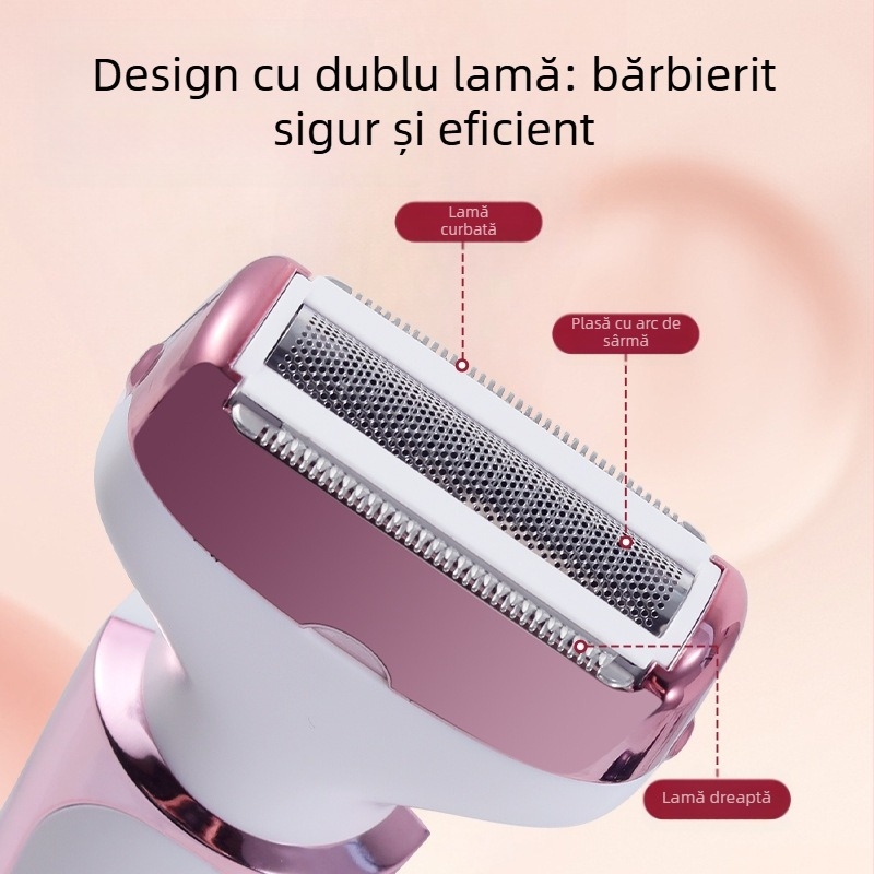 SOLIMPIA HT-581 rasor electric și epilator cu alimentare USB, corp din ABS, cap de tăiere din oțel inoxidabil, pentru utilizare umedă și uscată.