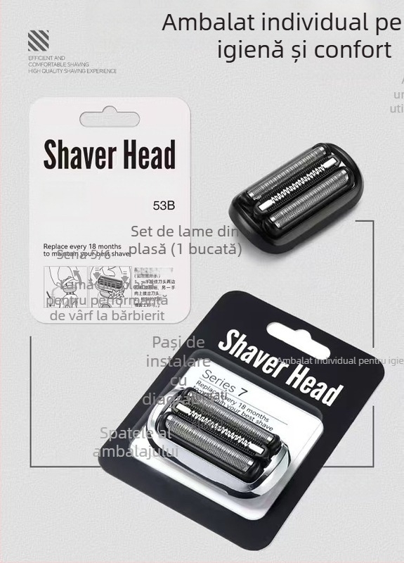 Set de cap de ras Braun Seria 5 – compatibil cu modelele 52B/52S/73S și 53B.