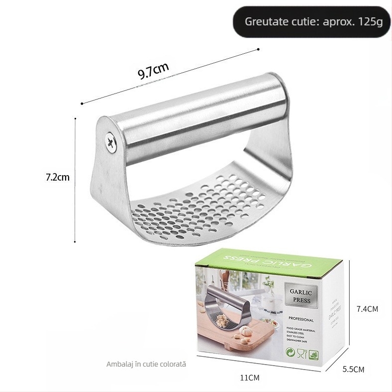 Presă de usturoi – oțel inoxidabil 304, multifuncțională, brand Pin Hengzuo, personalizare și imprimare logo