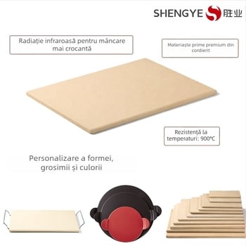 Shengye Cordierite piatră de pizza pentru cuptor, formă personalizabilă