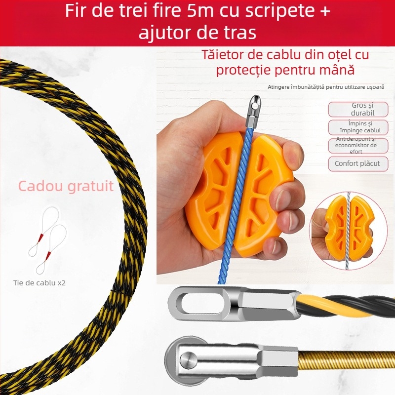 Instrument pentru ghidarea cablurilor pentru electricieni — anti-alunecare, Saint Platinum Lion, pentru țevi drepte, utilizare generală