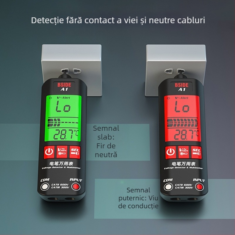 BSIDE A1 Multimetru Digital Automat – tester inteligent, multifuncțional pentru electricieni, înaltă precizie