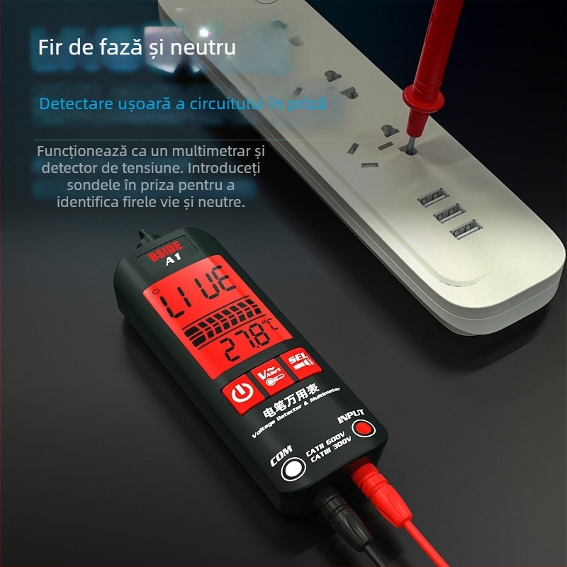 BSIDE A1 Multimetru Digital Automat – tester inteligent, multifuncțional pentru electricieni, înaltă precizie