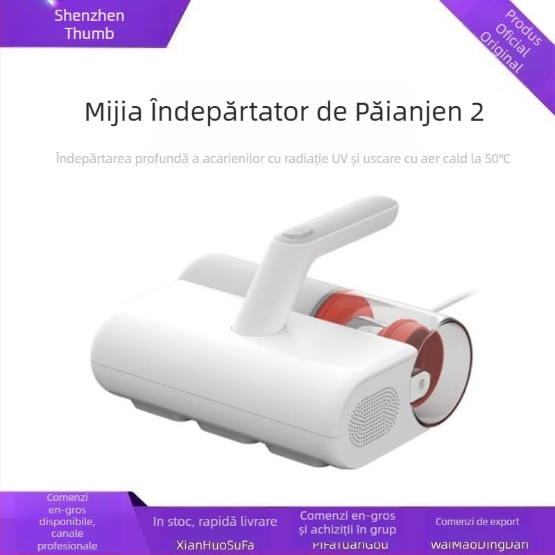 Aspirator pentru eliminarea acarienilor cu UV sterilizare și cap de duză pentru acarieni (cablu 2 m; tensiune 111–240 V; capacitate recipient praf 0.2–0.3 L)