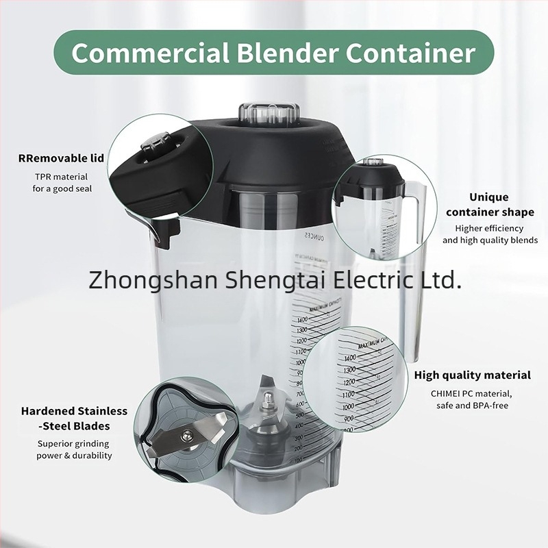 Accesoriu cană blender VT 48oz pentru mixere comerciale în stil Vitamix — Model VT 48oz; Funcție: Blender; Tip accesoriu: lapte de soia/amestecare/măcinare; Categorie: Accesorii