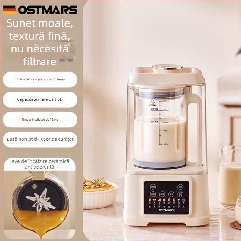 OSTMARS PBJ-010 Mașină de făcut lapte de soia, 800W, capacitate 1000-1500 ml, curățare automată, pentru 2-3 persoane