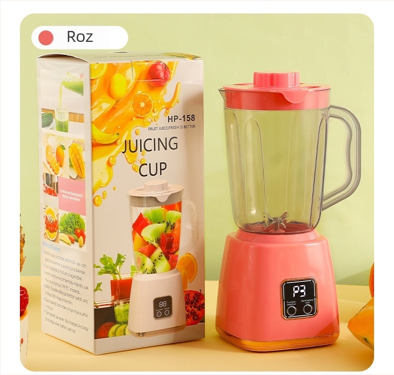 Storcător de suc portabil Guoxin pentru uz casnic — funcție de suc, 12001–15000 rpm, capacitate 801–1000 ml, recipient din oțel inoxidabil, baterie încorporată