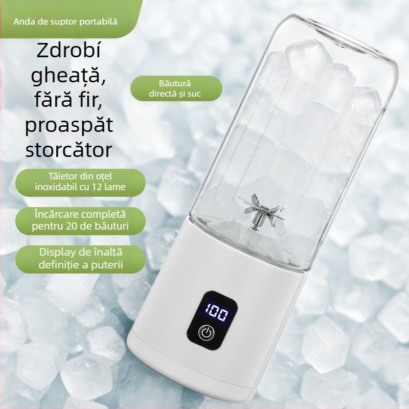 Cupă de suc portabilă 500 ml, baterie încorporată, 35W, 18001–20000 rpm, 5+ lame, display LCD