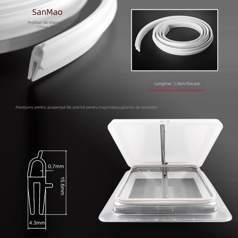 Etanșare pentru ventil de acoperiș RV — LP0378, Sanmao; compatibil cu RV; tip: încorporat și orientat spre exterior; accesoriu: capac lucarnă