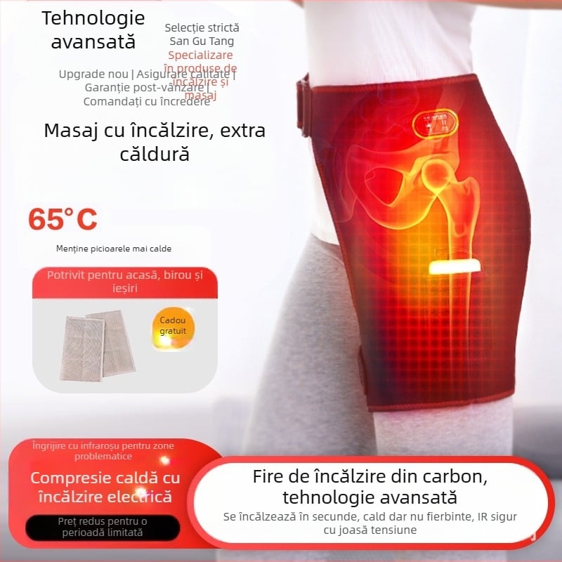 Dispozitiv de fizioterapie a șoldului pentru reabilitare postoperatorie — terapie cu infraroșu, masaj încălzitor, Moxibustion, alimentare USB/AC, control mecanic