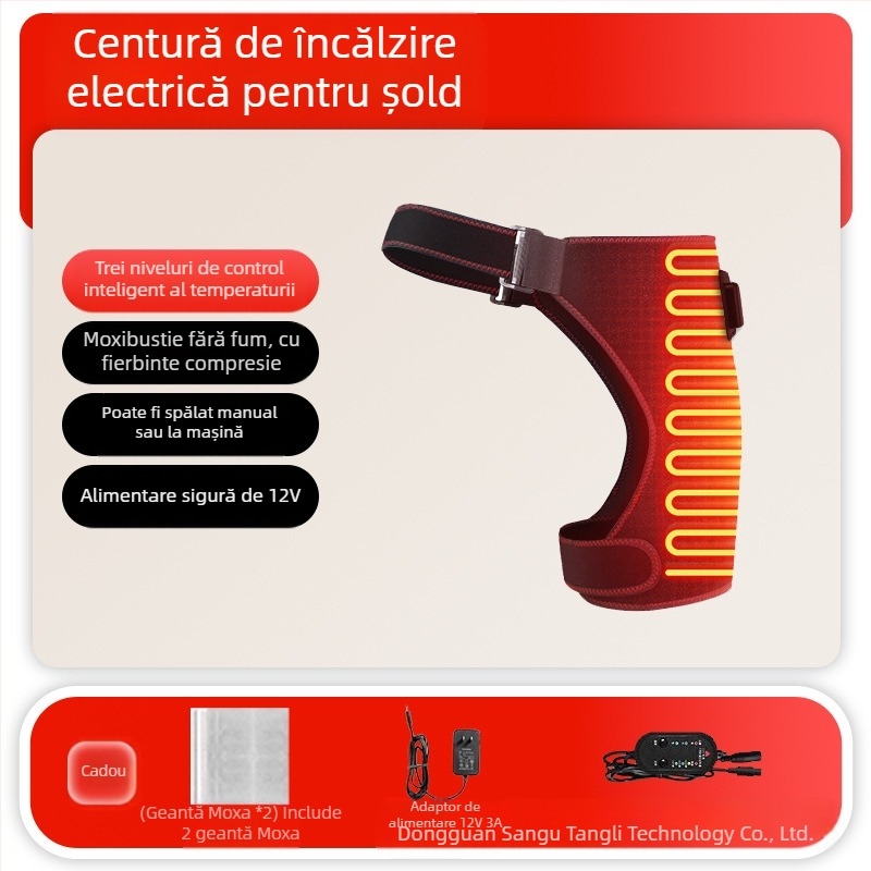Dispozitiv de fizioterapie a șoldului pentru reabilitare postoperatorie — terapie cu infraroșu, masaj încălzitor, Moxibustion, alimentare USB/AC, control mecanic