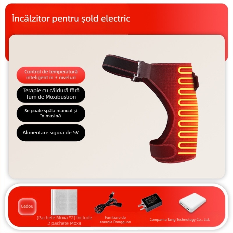 Dispozitiv de fizioterapie a șoldului pentru reabilitare postoperatorie — terapie cu infraroșu, masaj încălzitor, Moxibustion, alimentare USB/AC, control mecanic