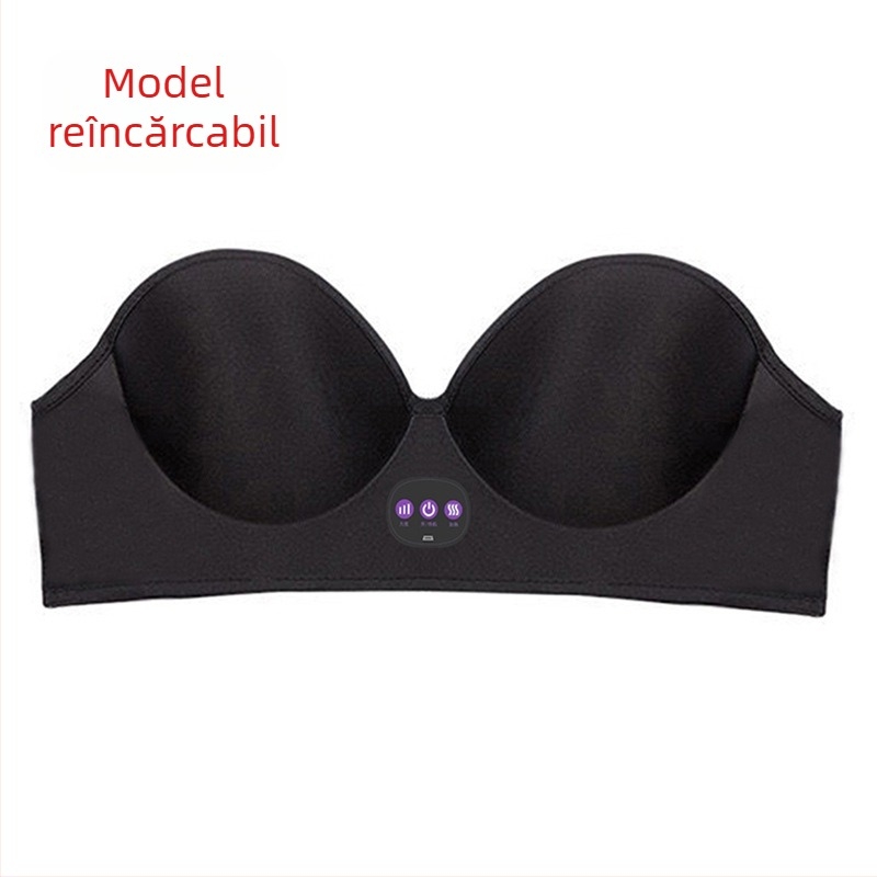 Youyueya Sutien cu masaj pentru bust, încărcare wireless, masaj electric cu fizioterapie infraroșu, temporizator și control prin cablu, USB/Baterie, 2022